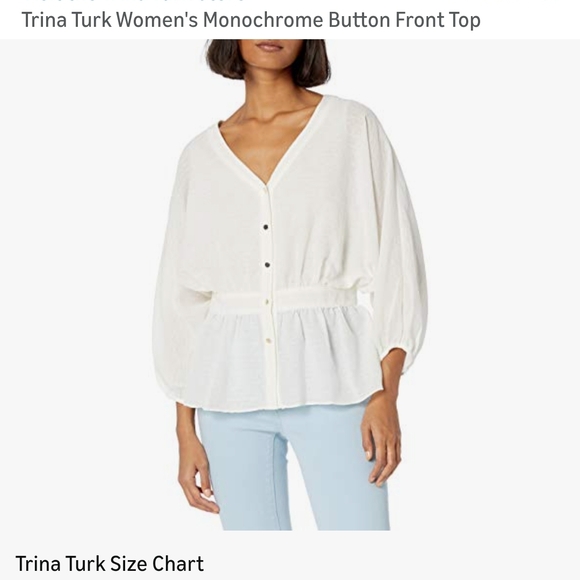 Trina Turk Cream Blouse - Picture 3 of 10